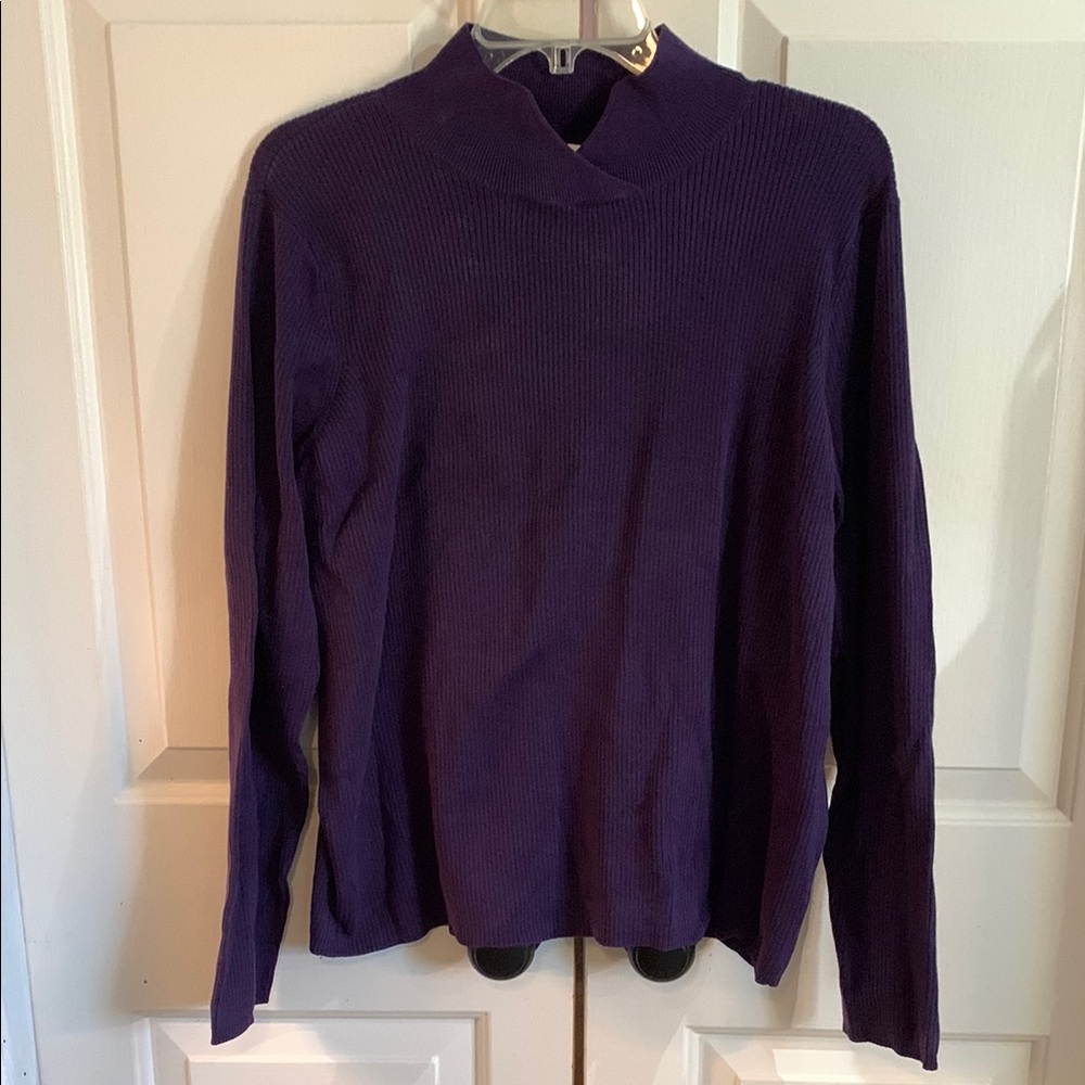 Coldwater Creek Purple Cowl Neck Sweater